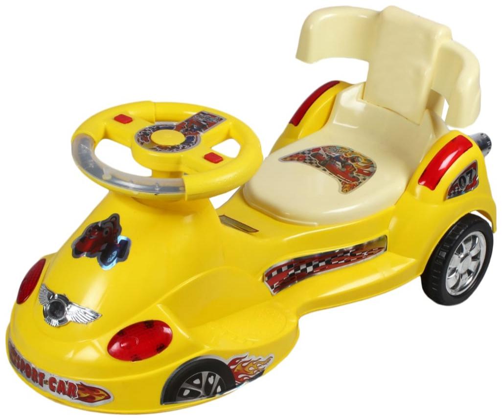 

Baby BMW Car Model Swing Magic Car Ride On for Kids Of Above 2 Years With Free Wheels Music Light Back Rest Strongest And Smoothest PVC Wheels ABEC Bearing Fun for Boys and Girls - Yellow