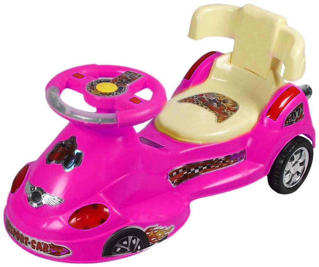 

Baby BMW Car Model Swing Magic Car Ride On for Kids Of Above 2 Years With Free Wheels Music Light Back Rest Strongest And Smoothest PVC Wheels ABEC Bearing Fun for Boys and Girls - Pink