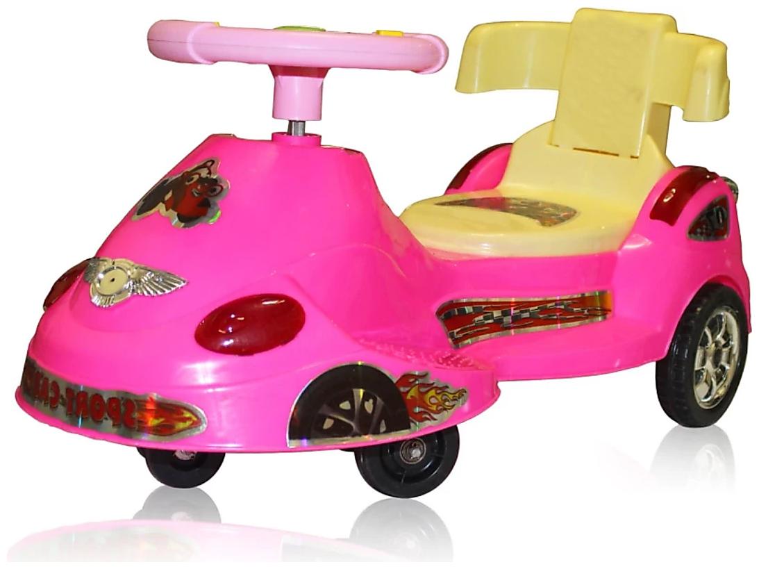 

Baby BMW Car Model Swing Magic Car Ride On for Kids Of Above 2 Years With Free Wheels Music Light Back Rest Strongest And Smoothest PVC Wheels ABEC Bearing Fun for Boys and Girls - Pink