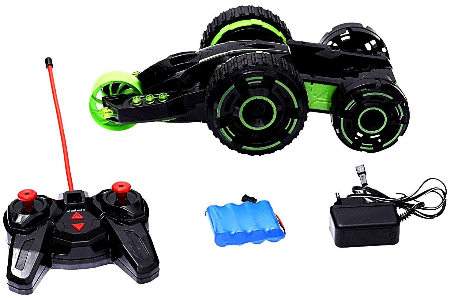 

Rounds Stunt 360 Spins Double Side Remote Control Car green
