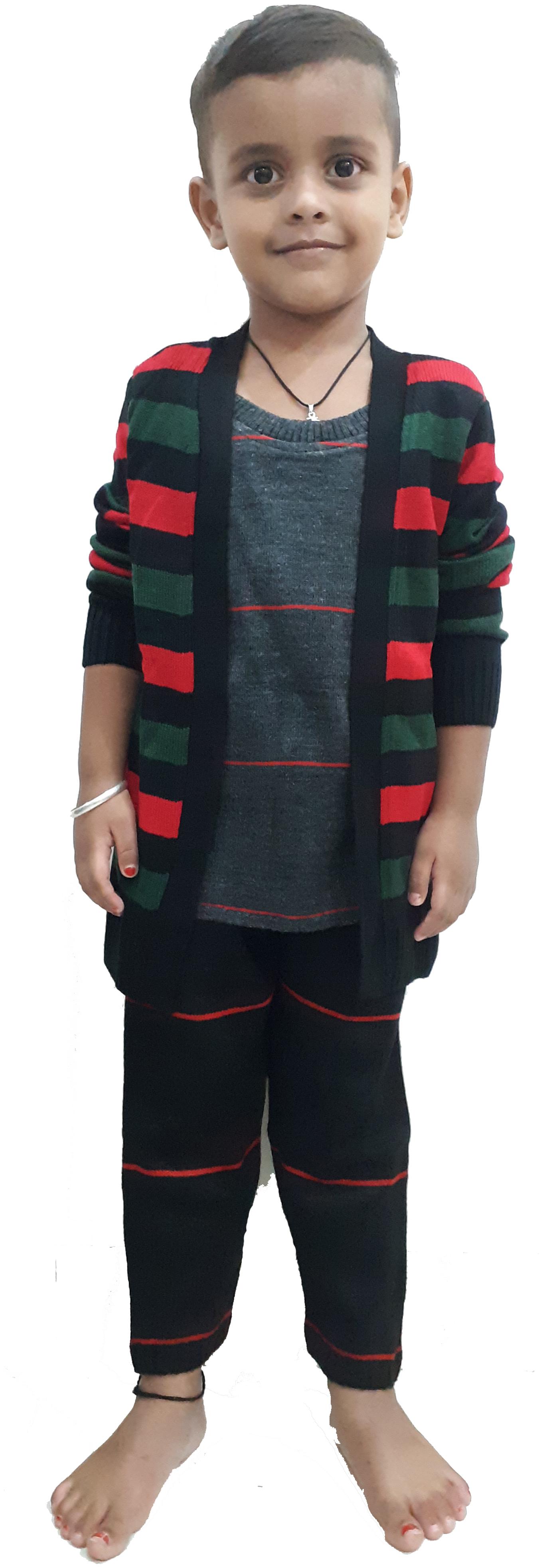 

RRC Acrylic Striped Top Bottom Set - Multi