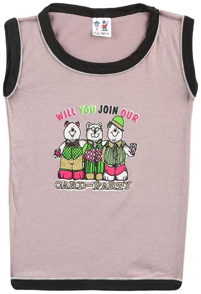 S R Kids Cotton Solid T shirt for Baby Boy - Pink