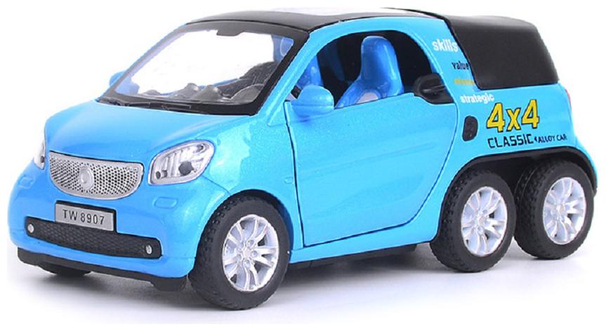 

Sanyal 1 32 Smart Pickup Alloy Car Model Simulation Metal Six-Wheeled Car Model Sound And Light Pull Back Toy Car - Blue