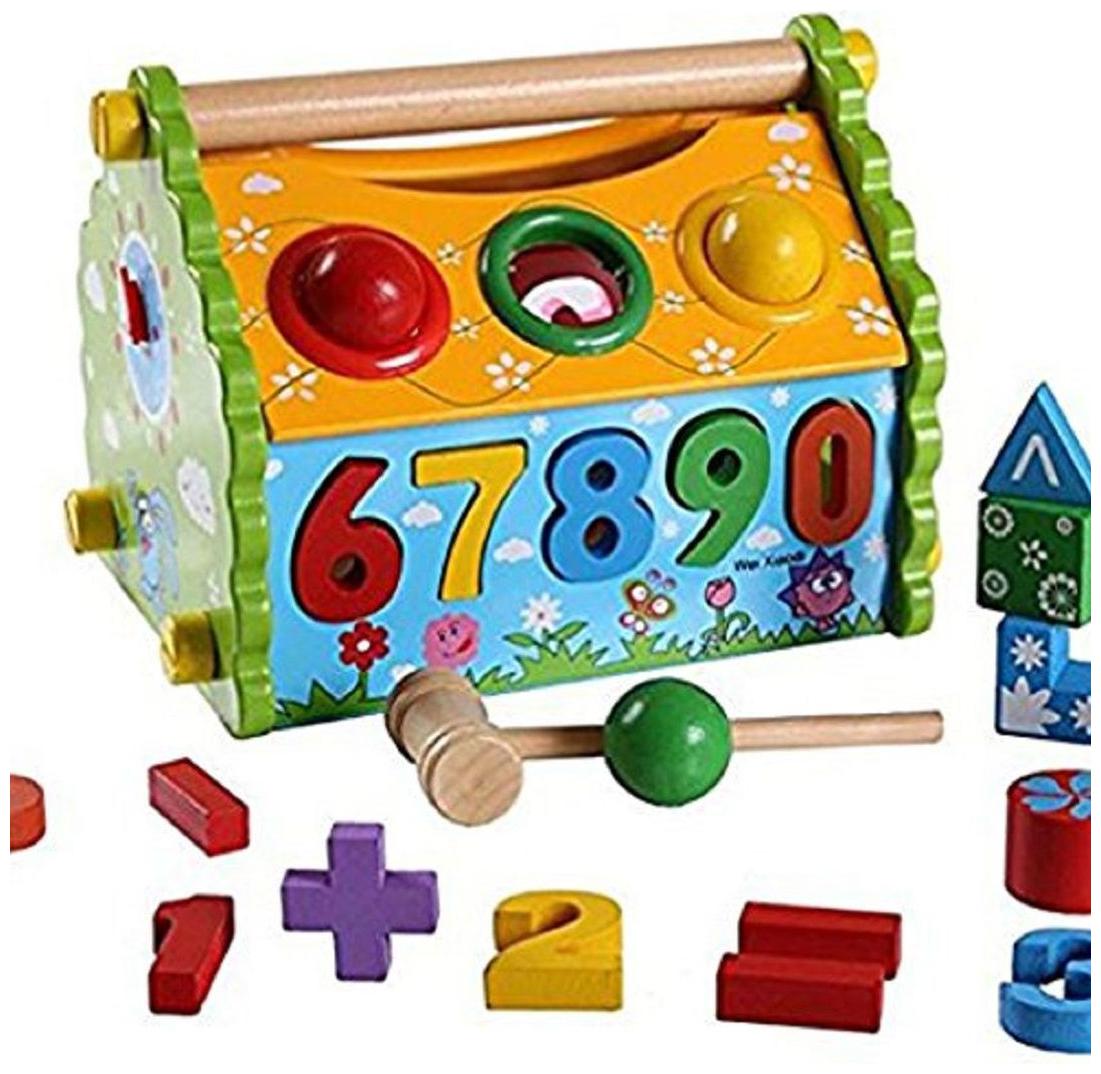 

Sanyal Multi-Functional Dismounting Wisdom House Wooden Learning Blocks Play Set for Kids (Multicolor)