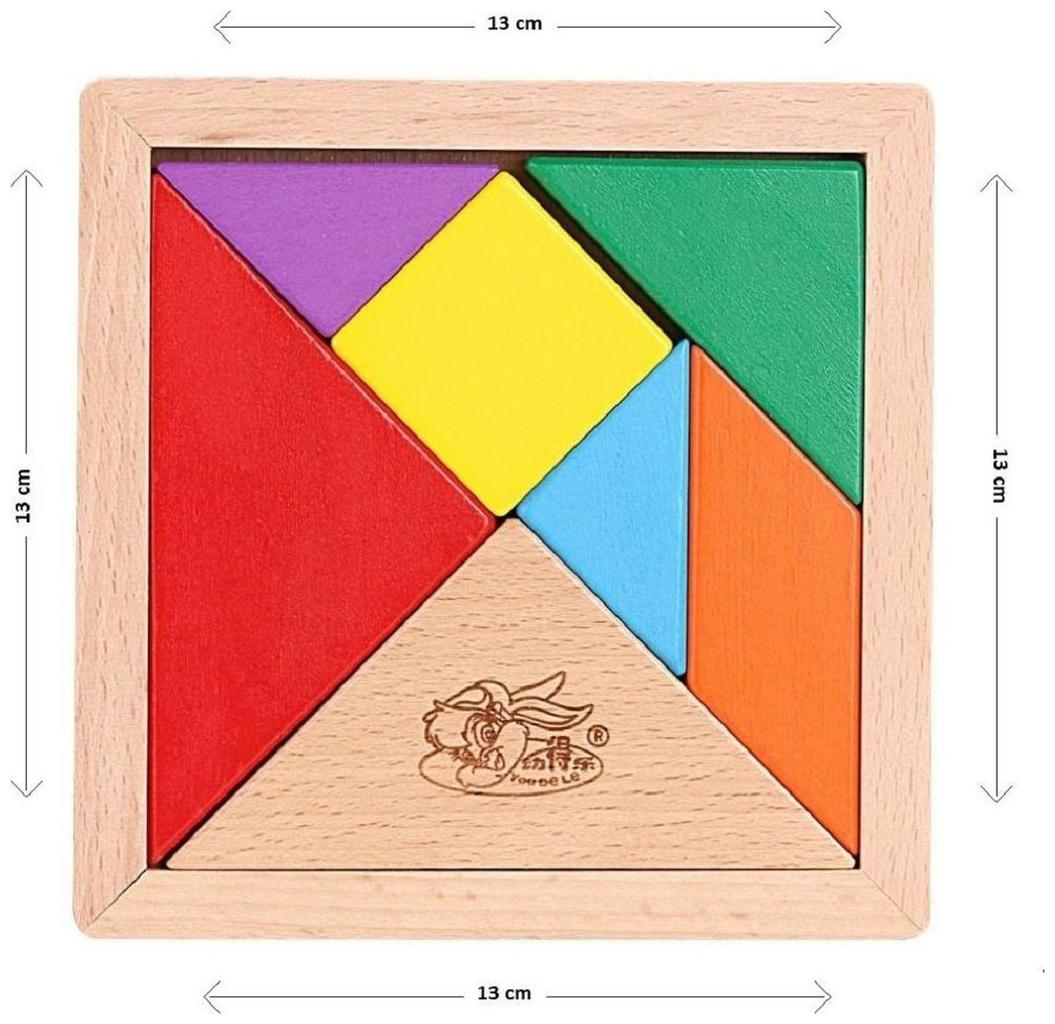 

Sanyal Tangram 7 Piece Puzzle Square I Q Development Game Brain Teaser Intelligent Blocks Educational Toy Good Gift for Kids - Multicolour