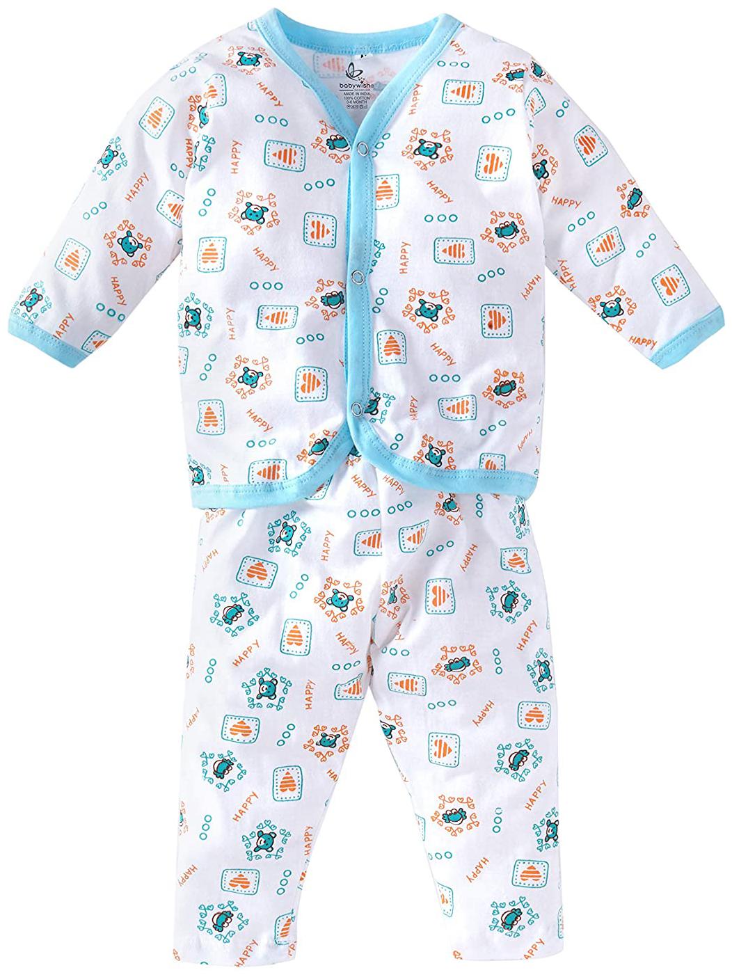 

SATPAL Unisex Top bottom set - Blue White