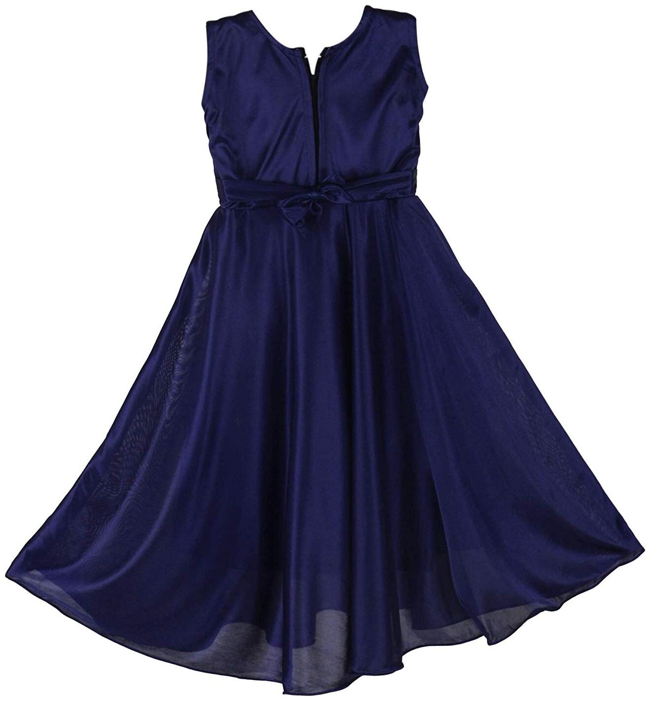 

SECCA Blue Satin Sleeveless Maxi Princess Frock ( Pack of 1 )