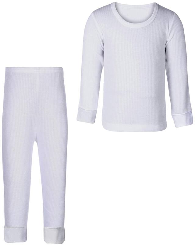 Selfcare White Boy Thermal Top And Pyjama Set