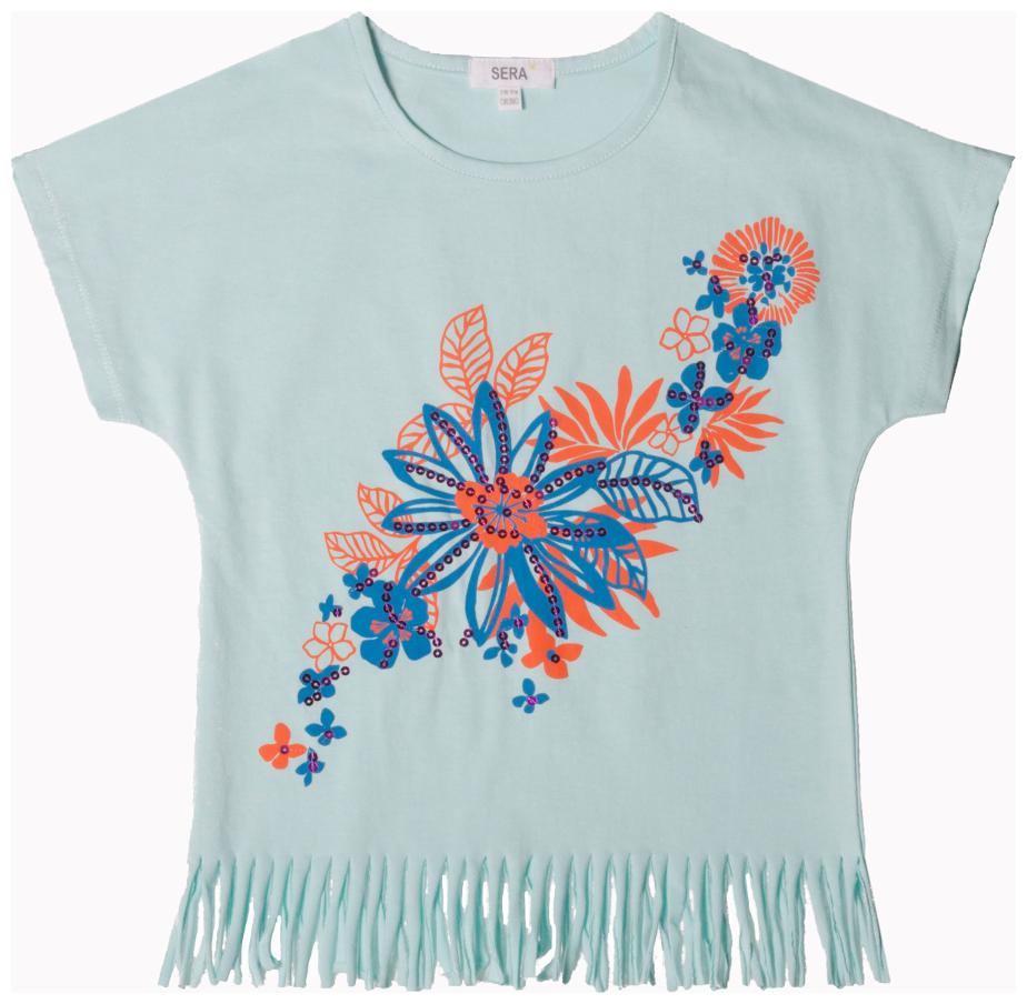 

Sera Girls Tassel Flower Sequence Tee