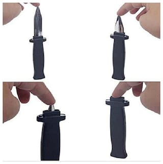 Set of 2 Fake Knife set Magic Plastic Retractable Dagger Prank Knife