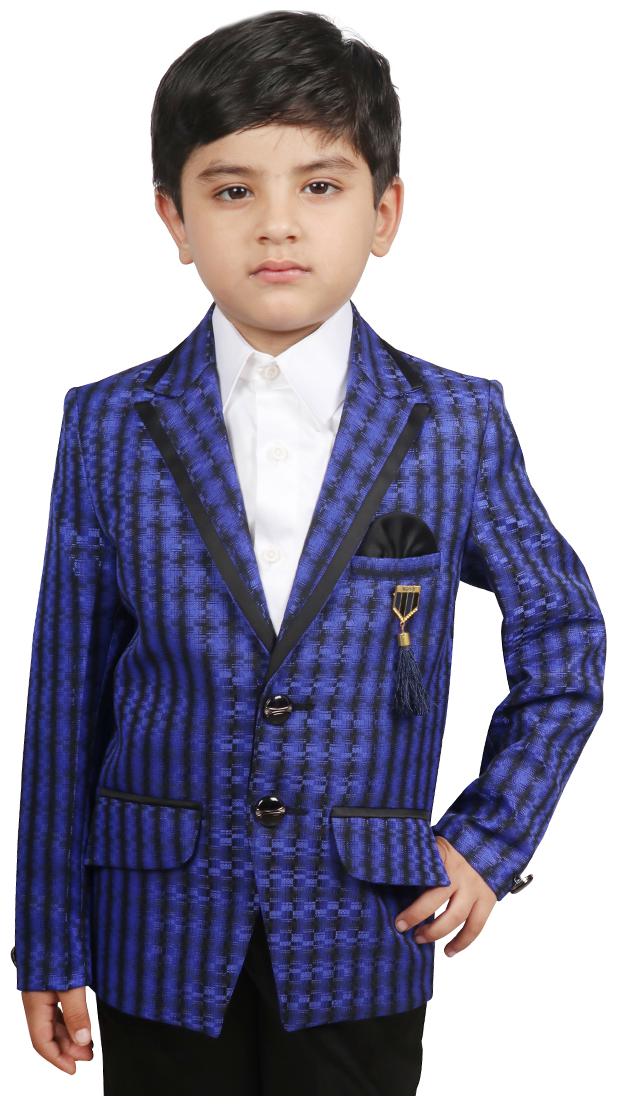 

SG YUVRAJ Boy Polyester Solid Ethnic jacket - Blue