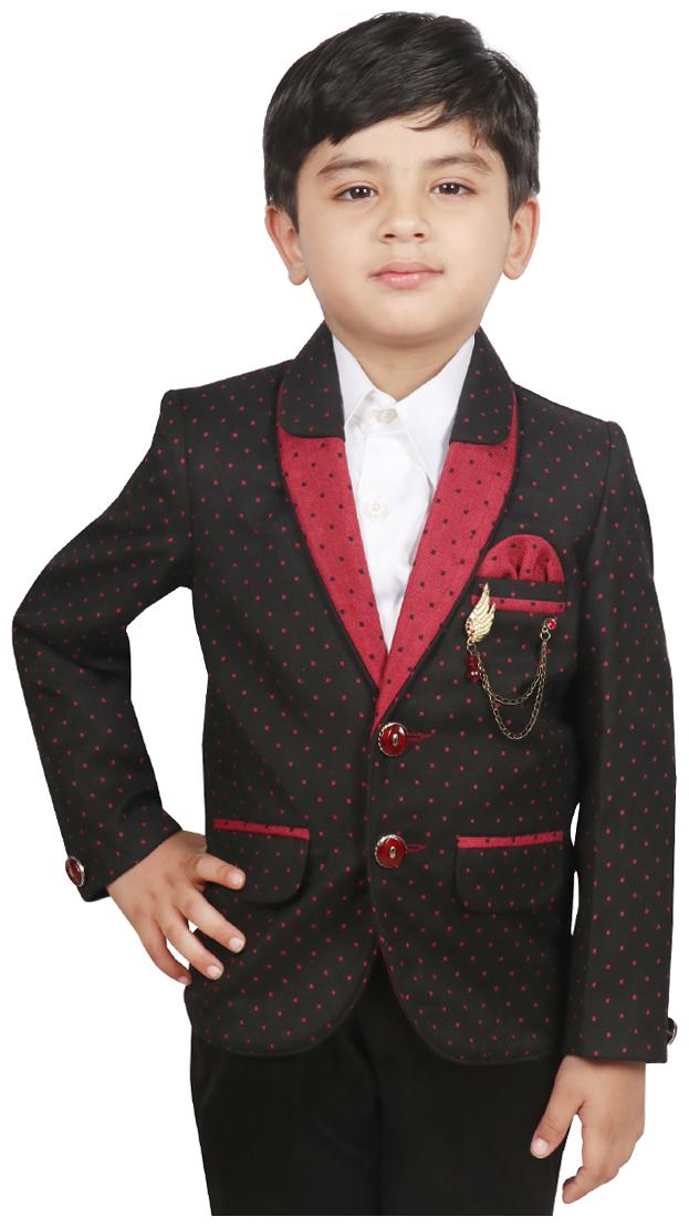 

SG YUVRAJ Boy Polyester Solid Ethnic jacket - Black
