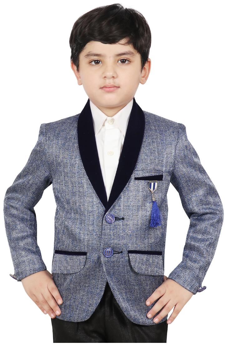 

SG YUVRAJ Boy Polyester Solid Ethnic jacket - Blue