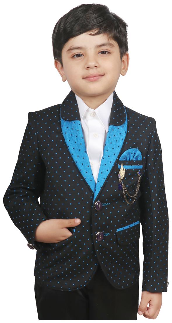 

SG YUVRAJ Boy Polyester Solid Ethnic jacket - Black