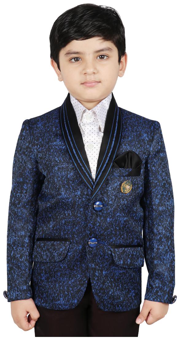 

SG YUVRAJ Boy Polyester Solid Ethnic jacket - Blue