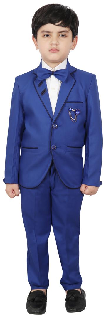 

SG YUVRAJ Coat pants with Shirt and Tie For Boys (Blue White)