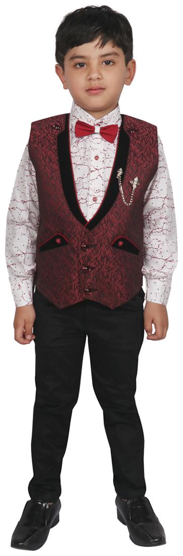 

SG YUVRAJ Polyester Solid Top Bottom Set - Maroon