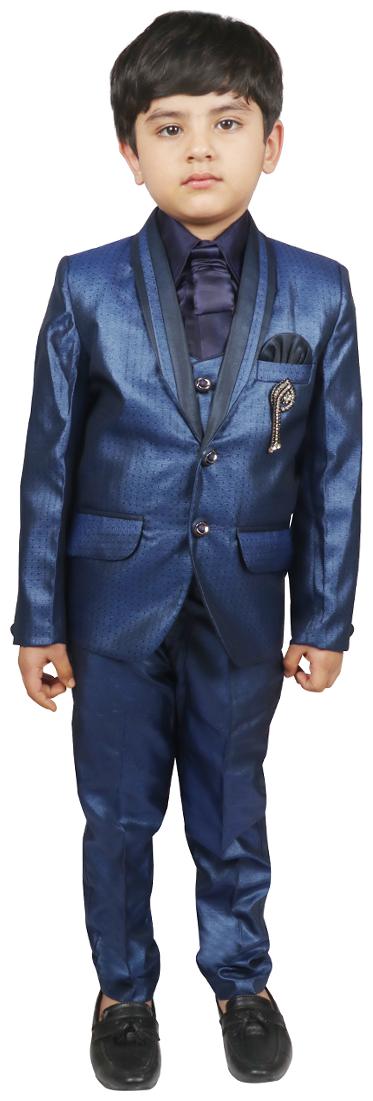

SG YUVRAJ Coat Pant with Waistcoat set For Boys (Blue)