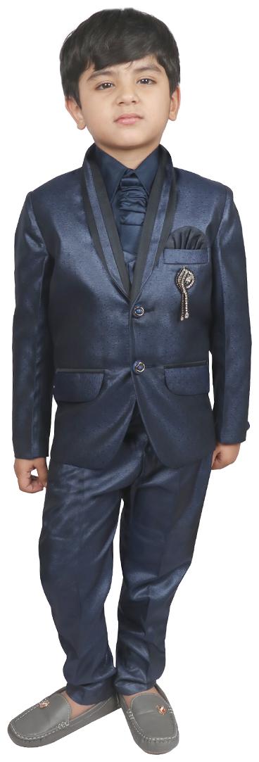 

SG YUVRAJ Coat Pant with Waistcoat set For Boys (Blue)