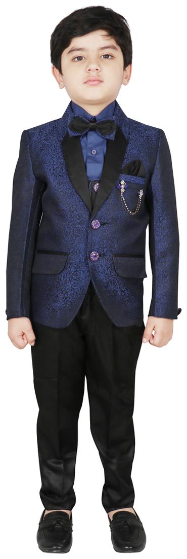 

SG YUVRAJ Coat Pent with Waistcoat For Boys Blue