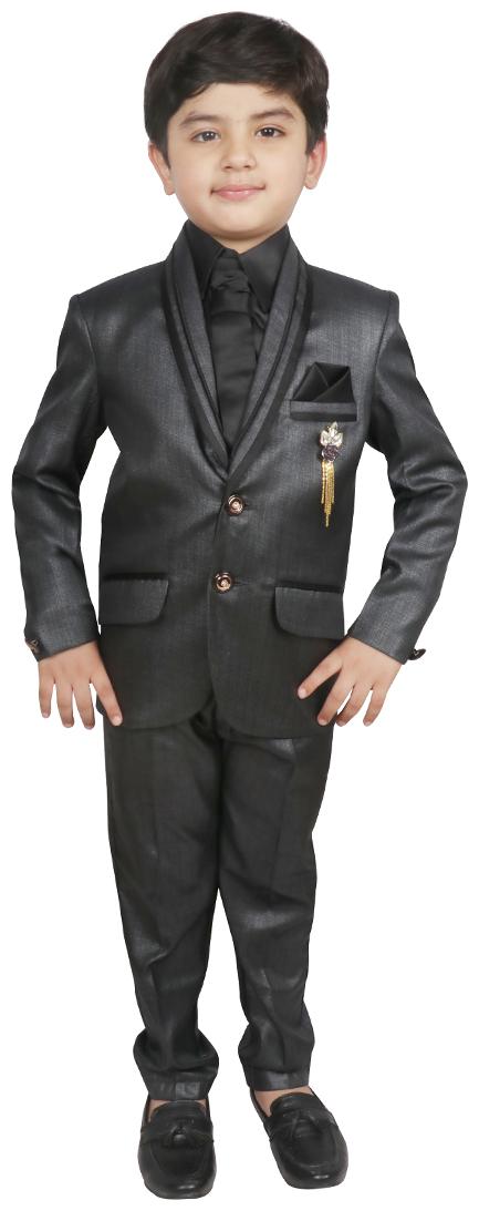 

SG YUVRAJ Coat Pent set For Boys (Grey and Black)