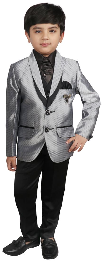 

SG YUVRAJ Coat Pent set For Boys (Grey and Black)