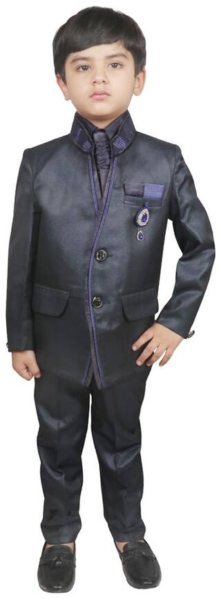 SG YUVRAJ Coat Pant set For Boys (Blue)