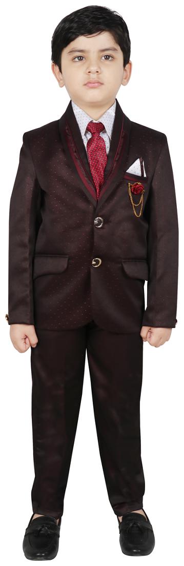 

SG YUVRAJ Coat Pent For Boys Maroon White