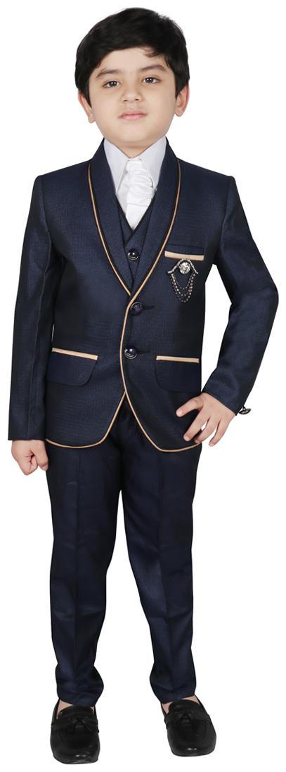 

SG YUVRAJ Coat Pent with Waistcoat For Boys Blue
