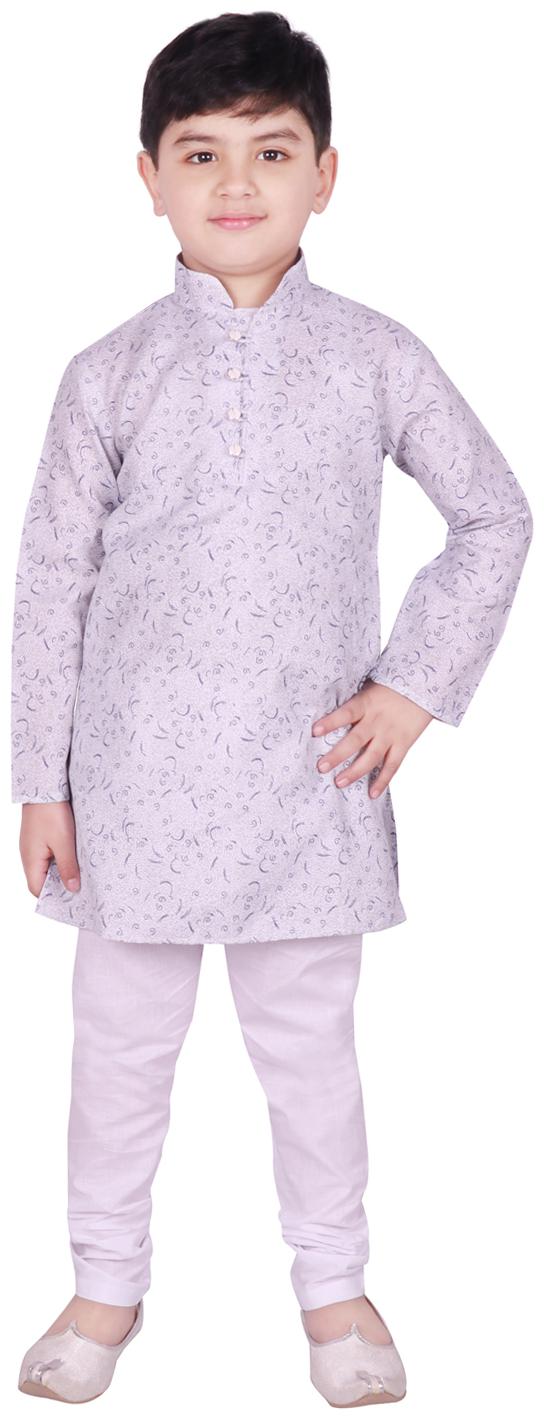 

SG YUVRAJ Boy Cotton Printed Kurta pyjama set - Blue White
