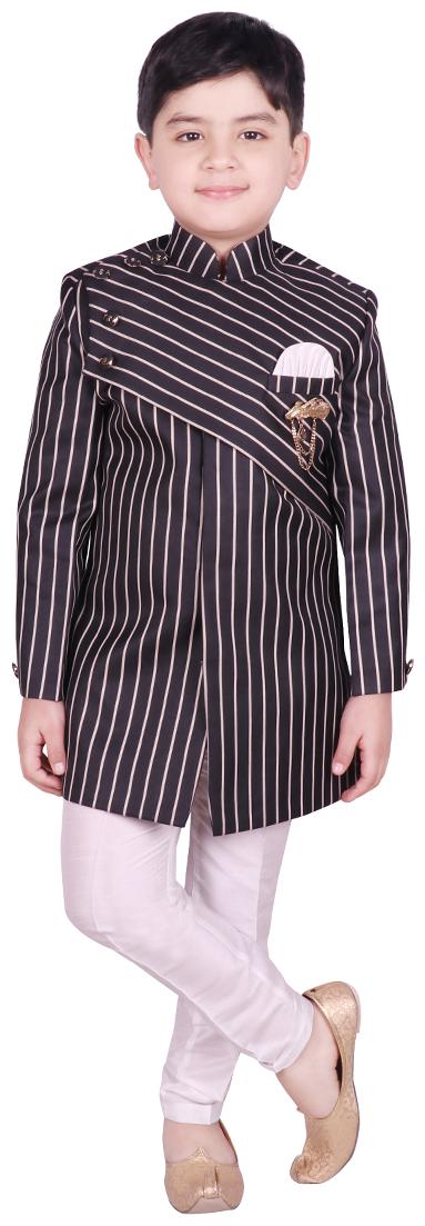 

SG YUVRAJ Sherwani For Boys Black White