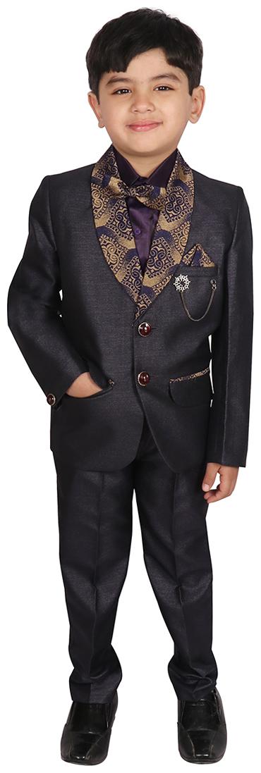

SGYUVRAJ Boys Blue Partywear Suit