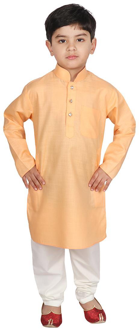 

SGYUVRAJ Boy Cotton blend Solid Kurta pyjama set - White