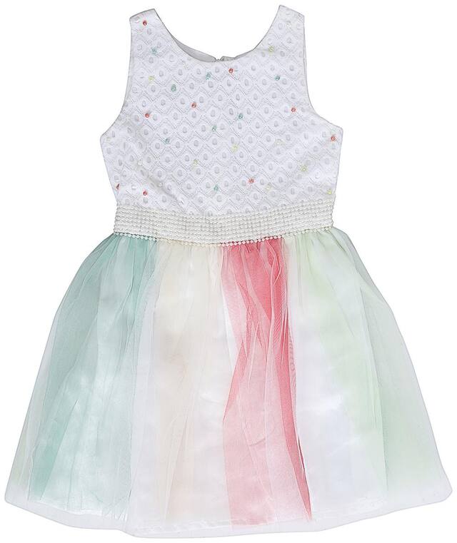 Shishu Girl's Multicolor Party Wear Gown Frock