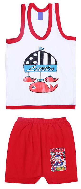 

Shishu Unisex Top bottom set - Red