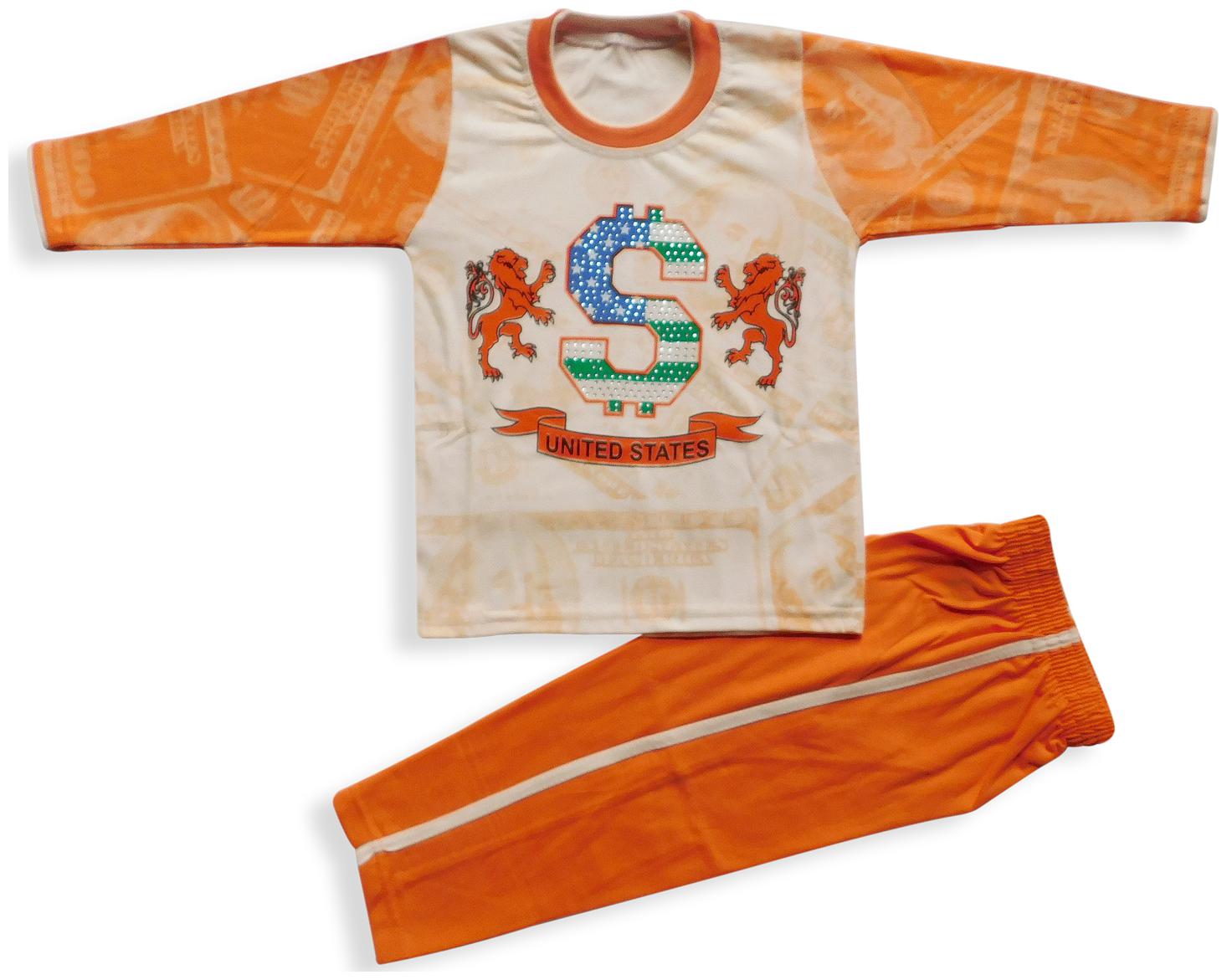 

ShopMerry Cotton Printed Top Bottom Set - Orange