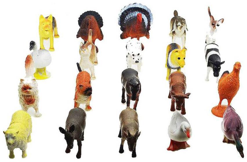 

Shree Krishna Handicrafts And Gallery Farm Animals Plastic Toys for Kids (20 pcs Pack) (Multi-color)