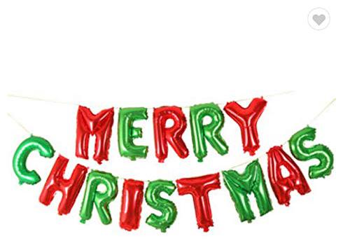 

SHREE SHREEMAN Merry Christmas Red Green Letter Balloon Alphabet Foil Balloons for Happy New Year Party Decoration Christmas Eve Party Ornament