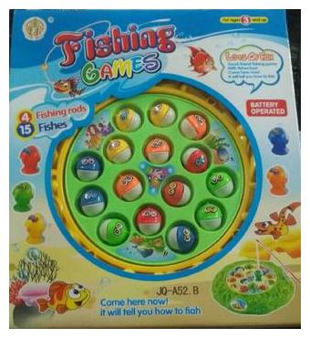 

Shribossji Round Fishing Games For Kids Children With 4 Fishing Rods And 15 Fishes Battery Operated Toy (Multicolor)