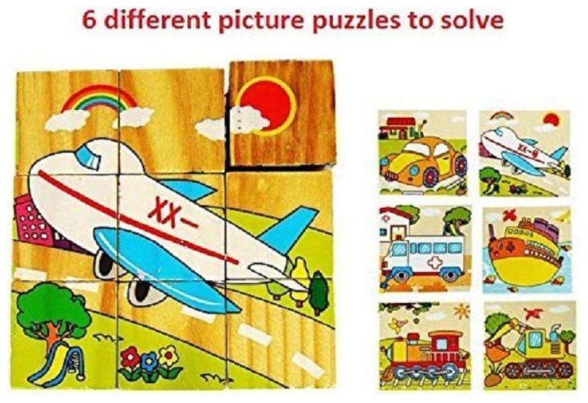 

SHRIBOSSJI WOODEN TRANSPORT VEHICLE PUZZLE WITH 6 DESIGN (9 WOODEN BLOCK) - PREMIUM QUALITY