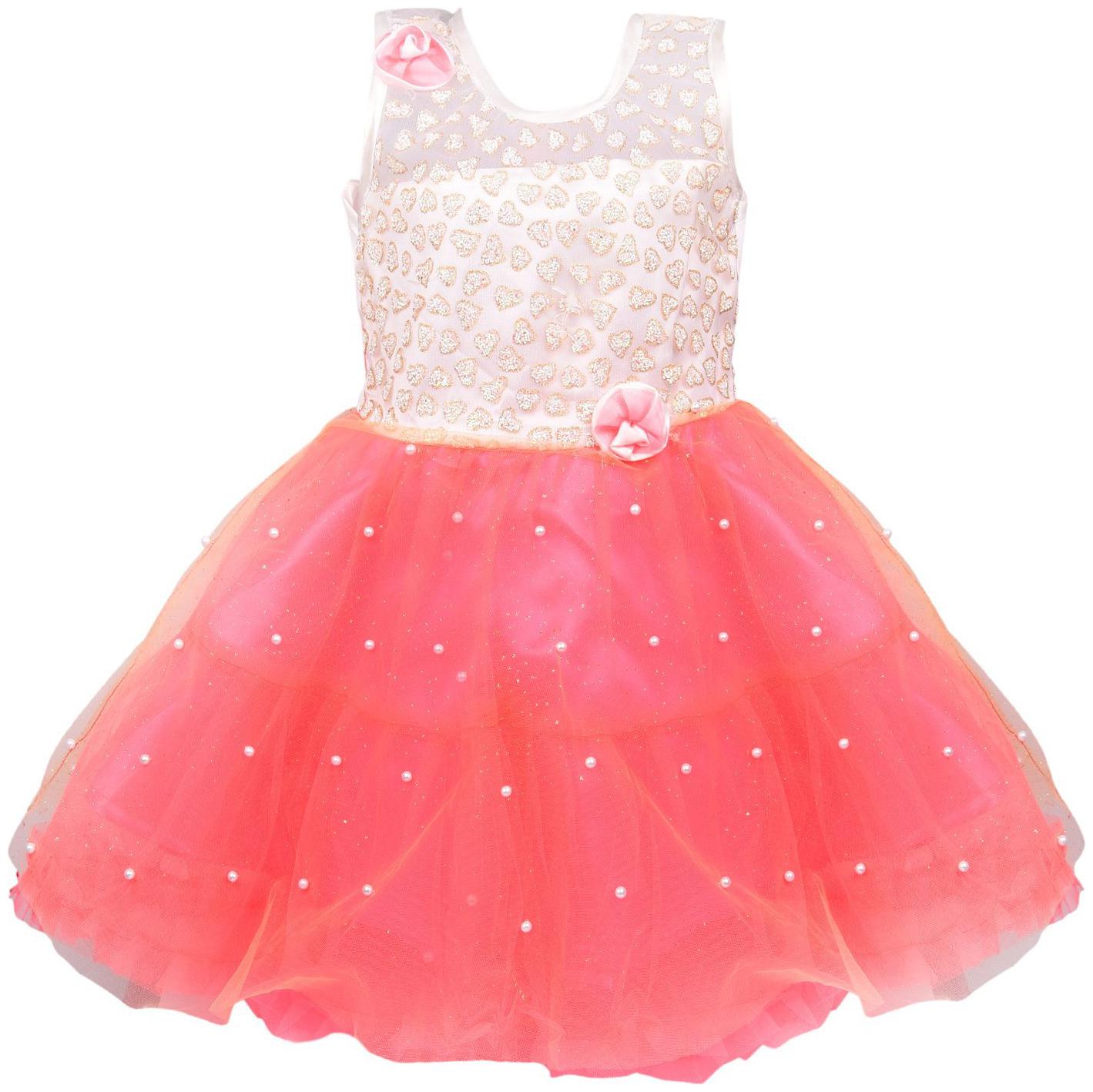 

Silver Kraft Baby girl Net Solid Princess frock - Red