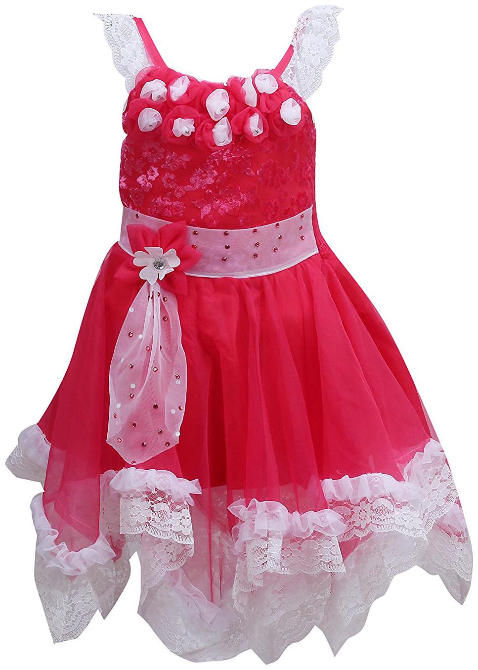 

Silver Kraft Baby girl Net Solid Princess frock - Maroon
