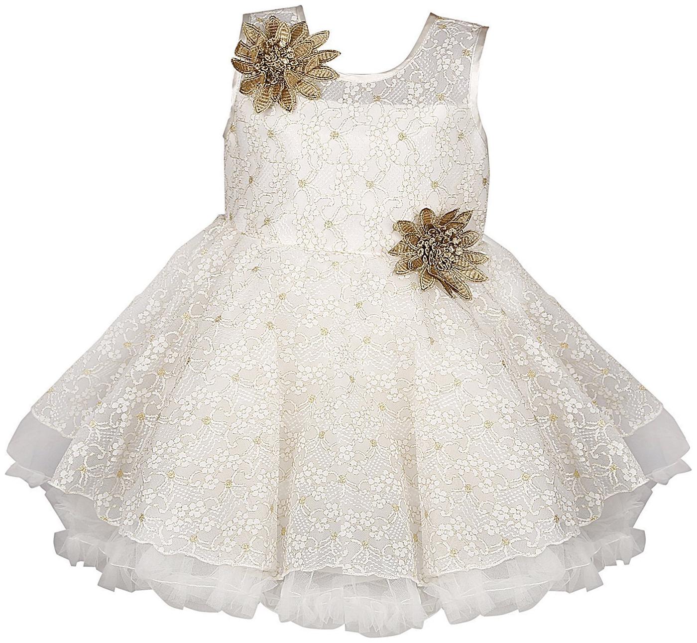 

Silver Kraft White Net Sleeveless Knee Length Princess Frock ( Pack of 1 )