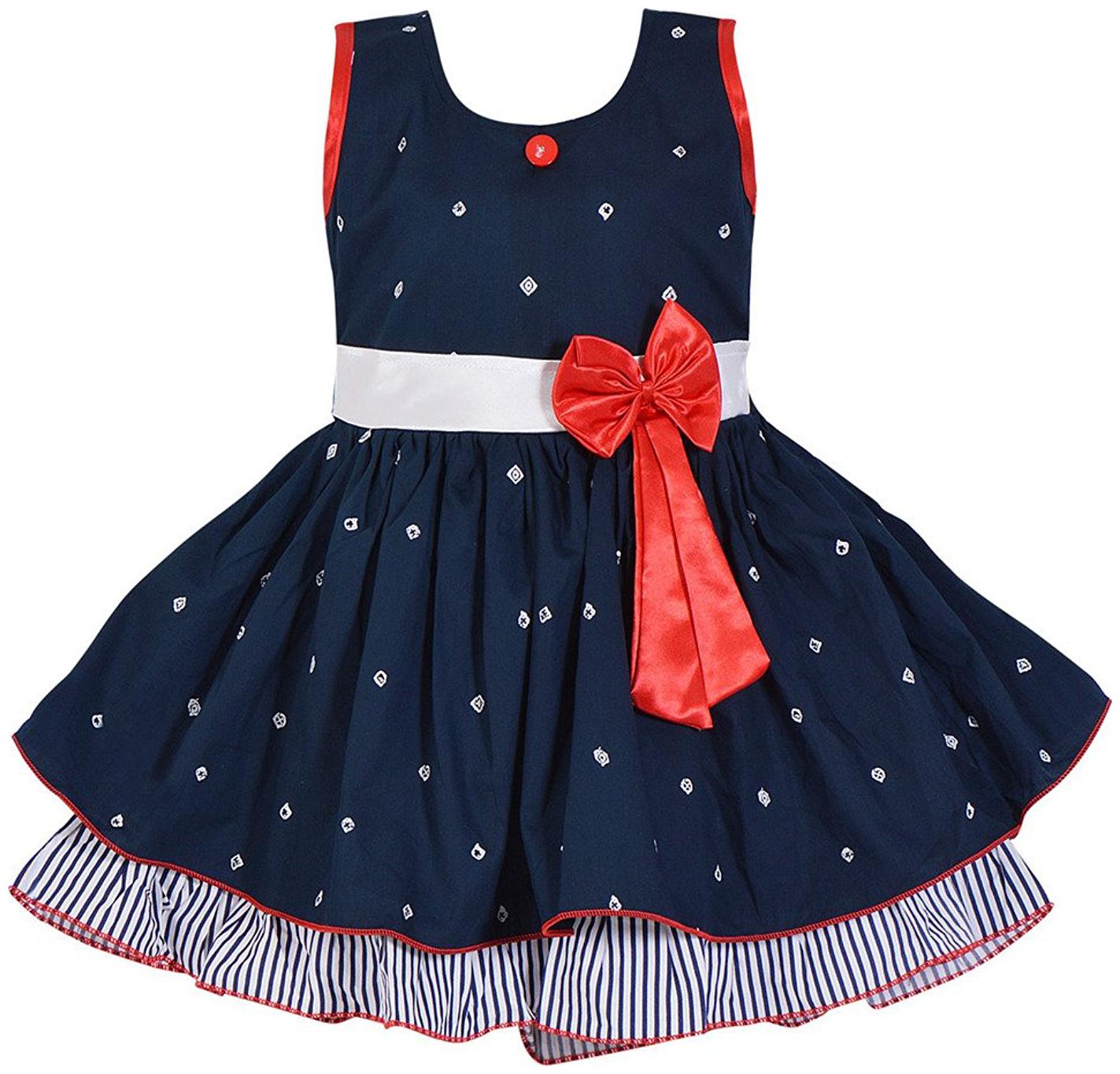 

Silver Kraft Baby girl Cotton Solid Princess frock - Blue