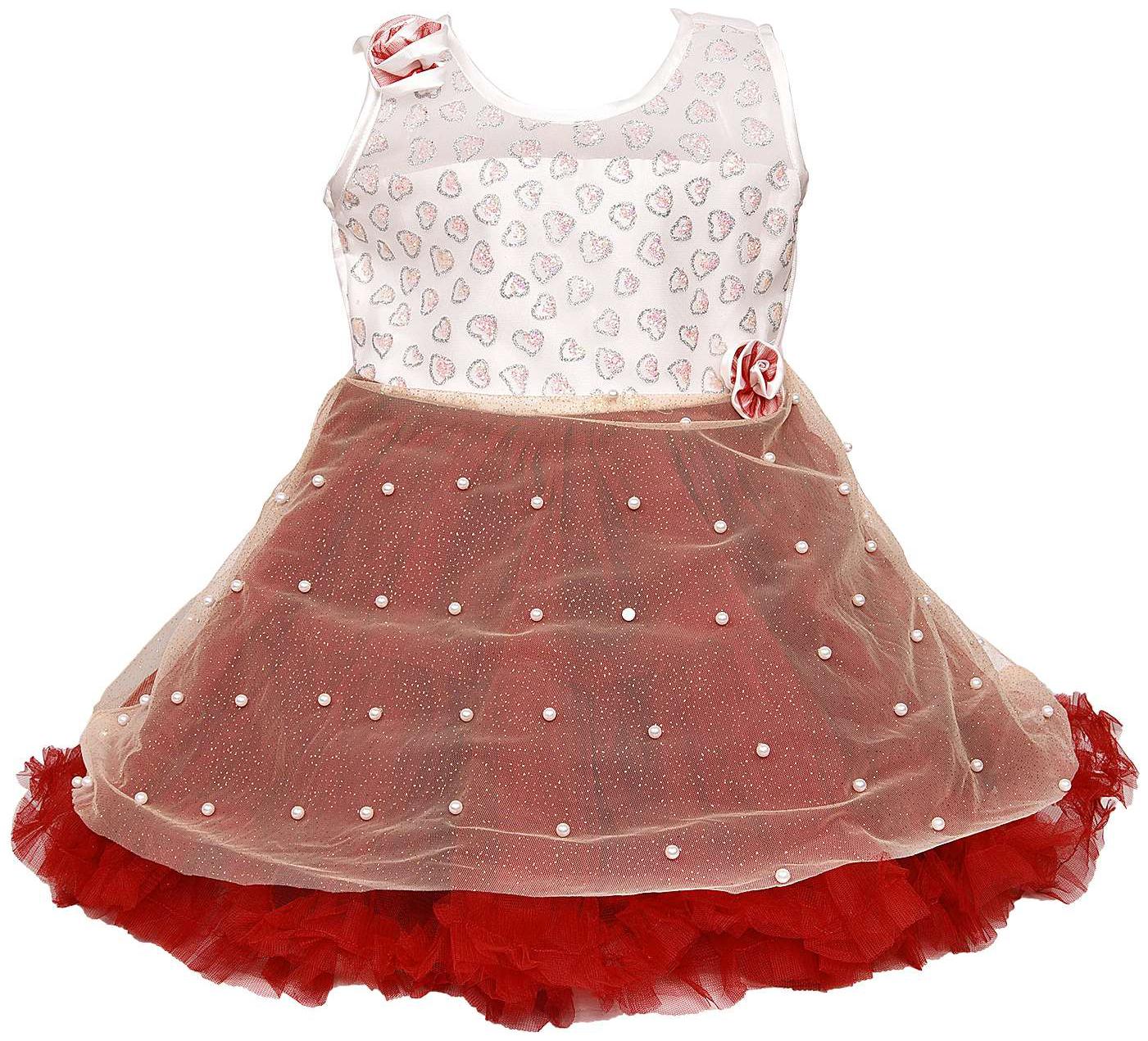 

Silver Kraft Baby girl Net Solid Princess frock - Maroon