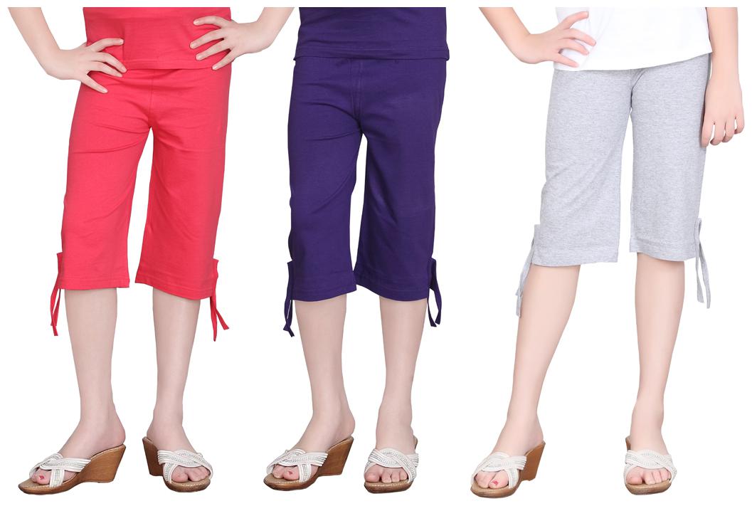 

Sinimini Colorful Plain Capri (12-14 Years)