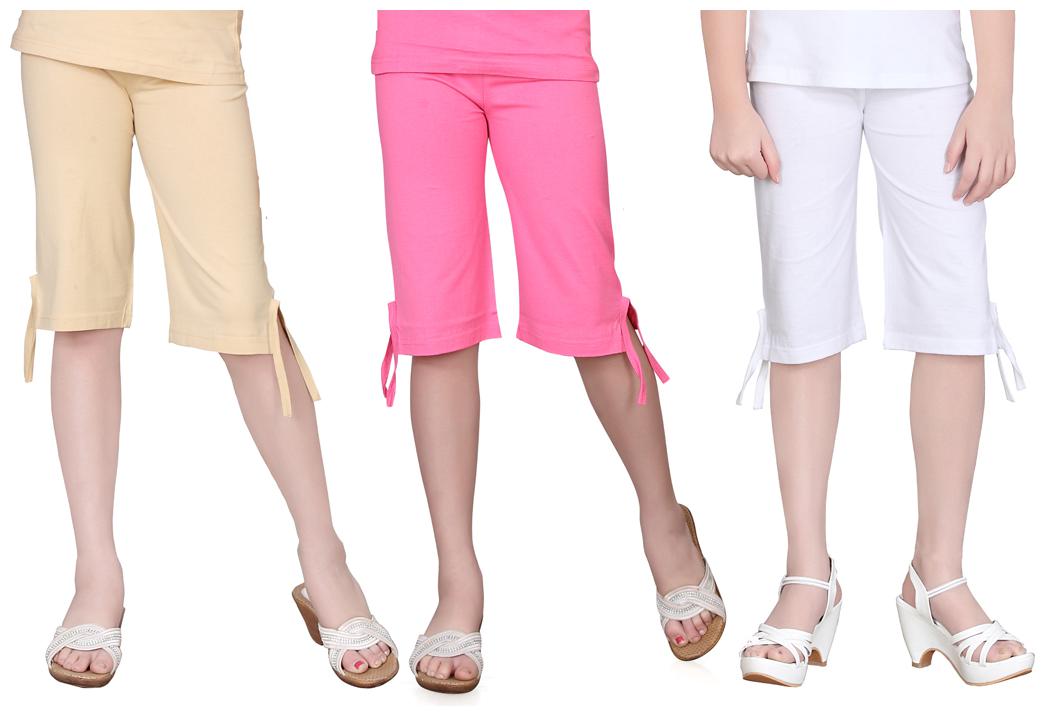 

Sinimini Colorful Plain Capri (10-12 Years)