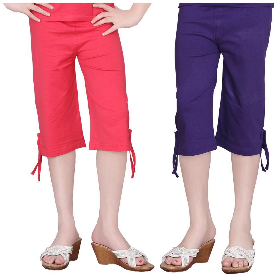 

Sinimini Girls Multicolor Capri (8-9 Years) (Pack Of 2)