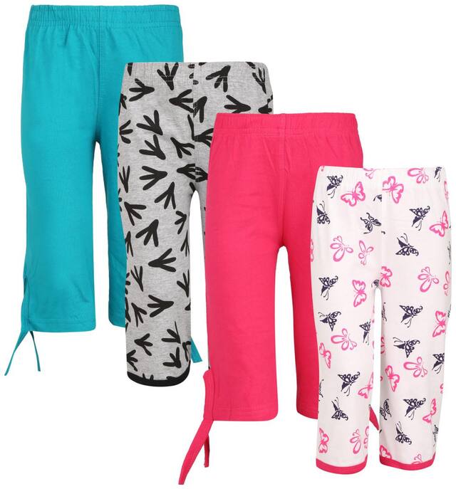 Sinimini Girl Cotton Printed Capri - Multi