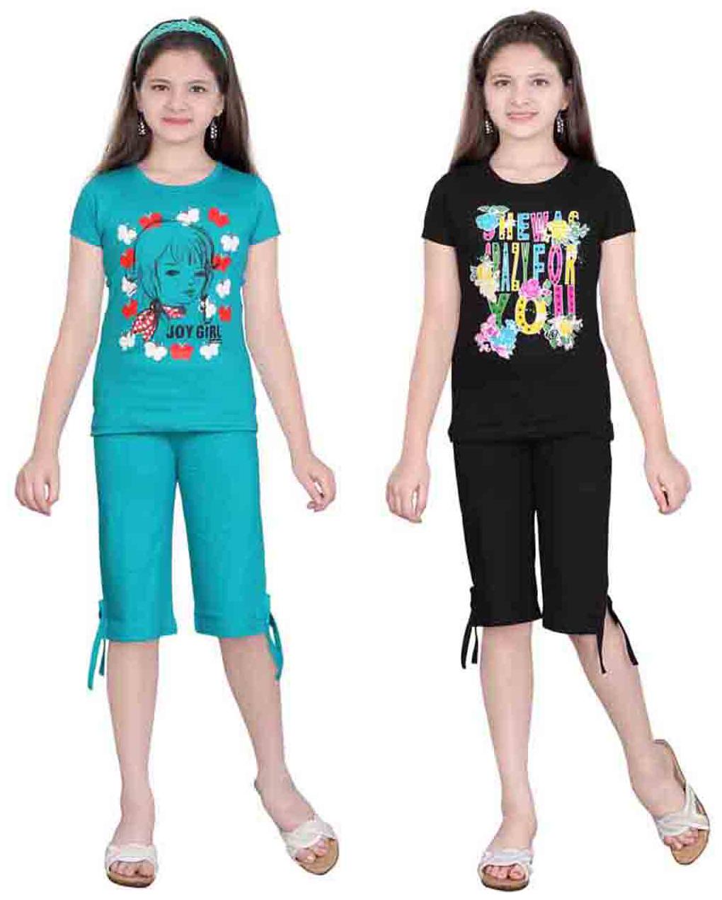 

Sinimini Multi Color Top And Capri Pack Of 2 (16-17 Years)